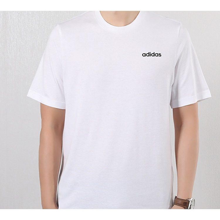 adidas Футболки Мужские Белые С Круглым Вырезом Умеренный Прямой Крой DQ3089