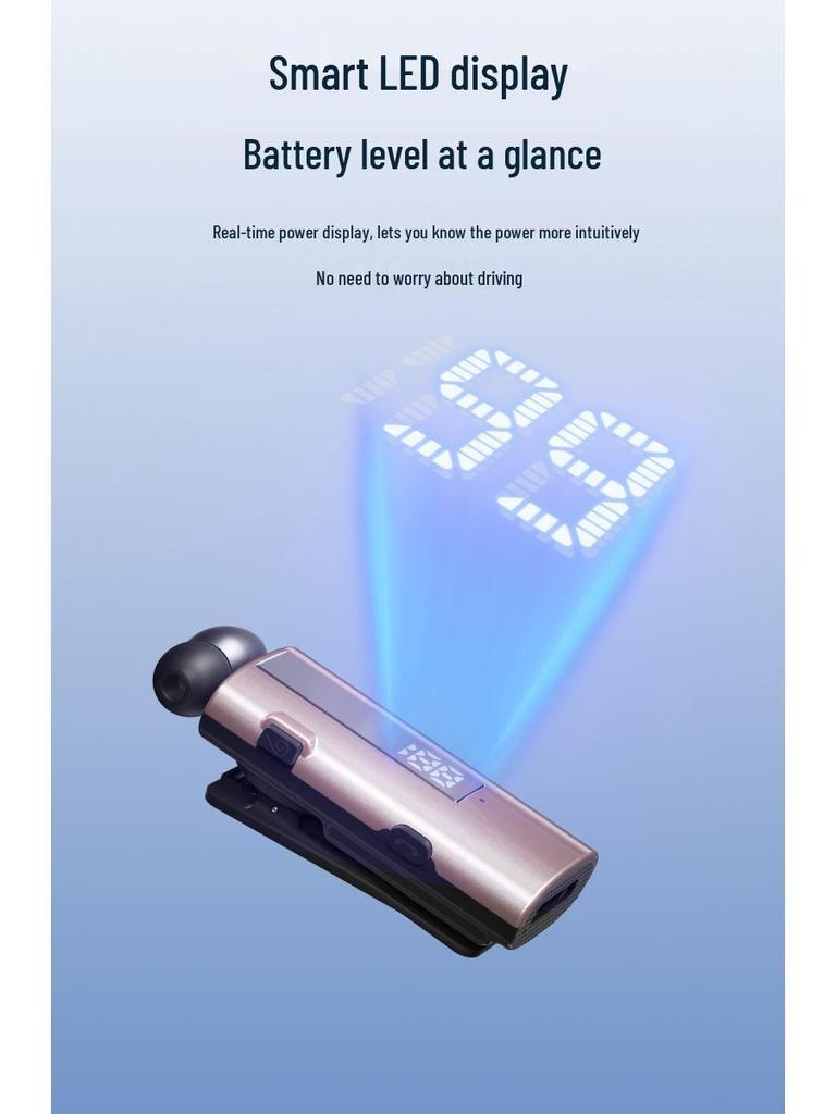 K92 Bluetooth Headset: Extra Long Battery, Clip-On, Caller ID, Vibration Alert, Noise Reduction, Ideal for Ride-Hailing and Delivery Riders