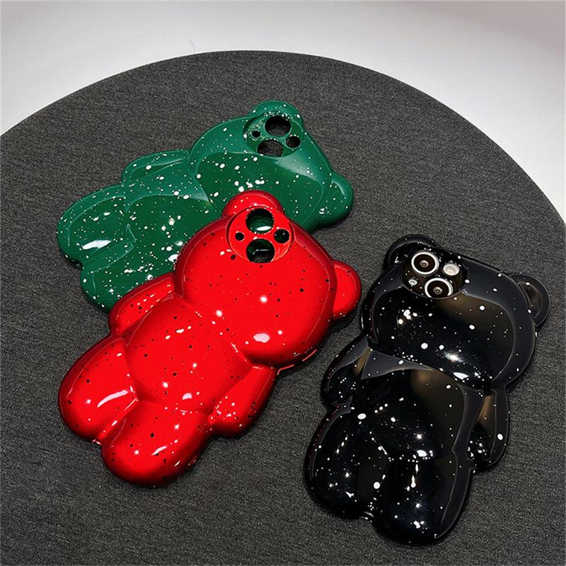 Корейский милый 3d мультяшный медведь, брызгающий чернилами, чехол для телефона для Iphone 14 13 12 11 Pro Max, противоударный мягкий чехол с прекрасным животным