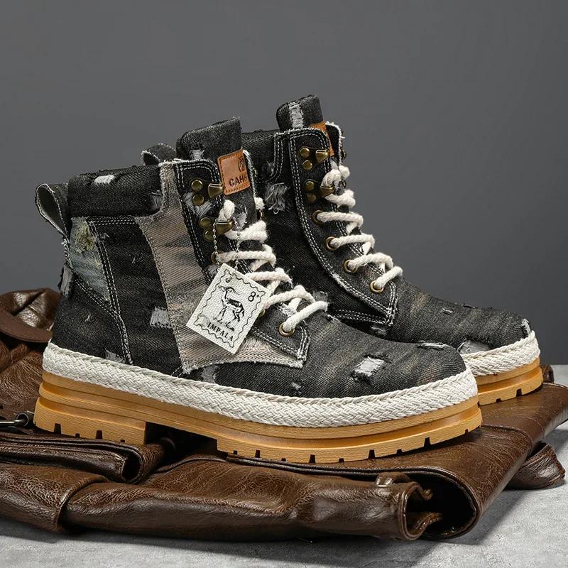 Новые мужские повседневные туфли зимние дизайнерские роскошные ковбойские военные ботинки челси на платформе кожаные тактические рабочие защитные кроссовки до щиколотки