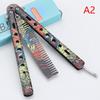 /YOV/Stainless Steel Butterfly Knife Comb Beard Moustache Brush Foldable Comb Salon Hairdressing Styling Tool 1Pcs