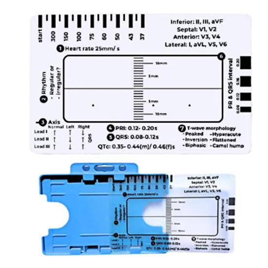 2/3 шт. ЭКГ линейка с 7 шагами пластиковый штангенциркуль для измерения электрокардиограммы измерительный инструмент прозрачное справочное руководство по интерпретации ЭКГ измерительная линейка