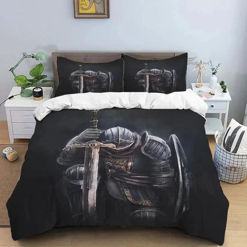 Medieval Knights Templar Comforter Bedding Set King Size Duvet Cover Quilt Pillowcase