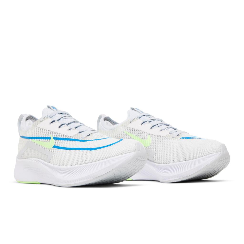 Nike Zoom Fly 4 'White Imperial Blue Lime Glow' (Unisex) Summit White / Pure Platinum / Imperial Blue / Lime Glow Running Shoes CT2392 100