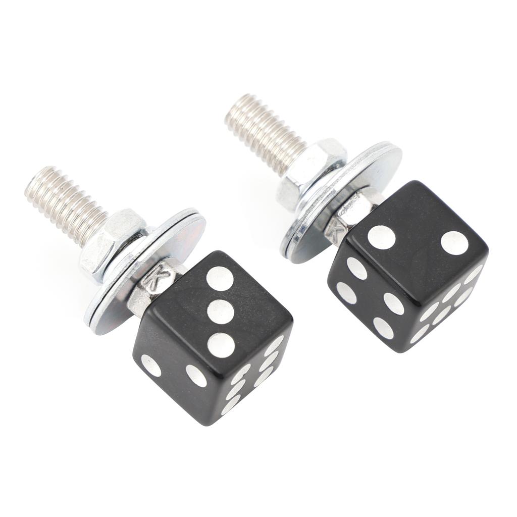 4x Болт-винт для номерного знака Custom DICE, черный пластик, мотоцикл, чоппер, боббер