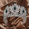 Green Bridal Crown Princess Tiara Headband Costume Party Accessories For Birthday Emerald Wedding Tiara For Women