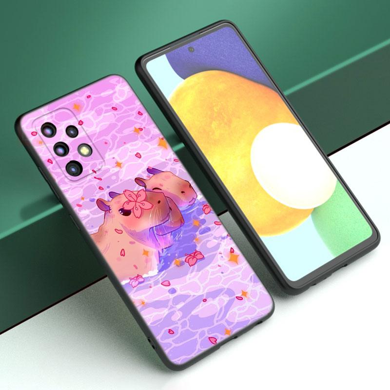 Cute Cartoon Capybara Case For Samsung A13 A22 A24 A32 A23 A25 A34 A35 A52S A53 A54 A55 A73 5G A12 A14 A15 A31 A33 A50 A51 A72
