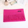 Solid Color Scarf For Women In Winter Thickened And Warm Versatile For Students Single Color Tassel Imitation Cashmere Scarf Shawl