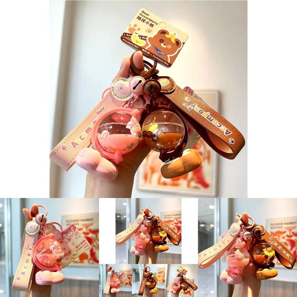 Очаровательный силиконовый брелок-подвеска в виде глобуса с мишкой, милый мультяшный шарм для сумки