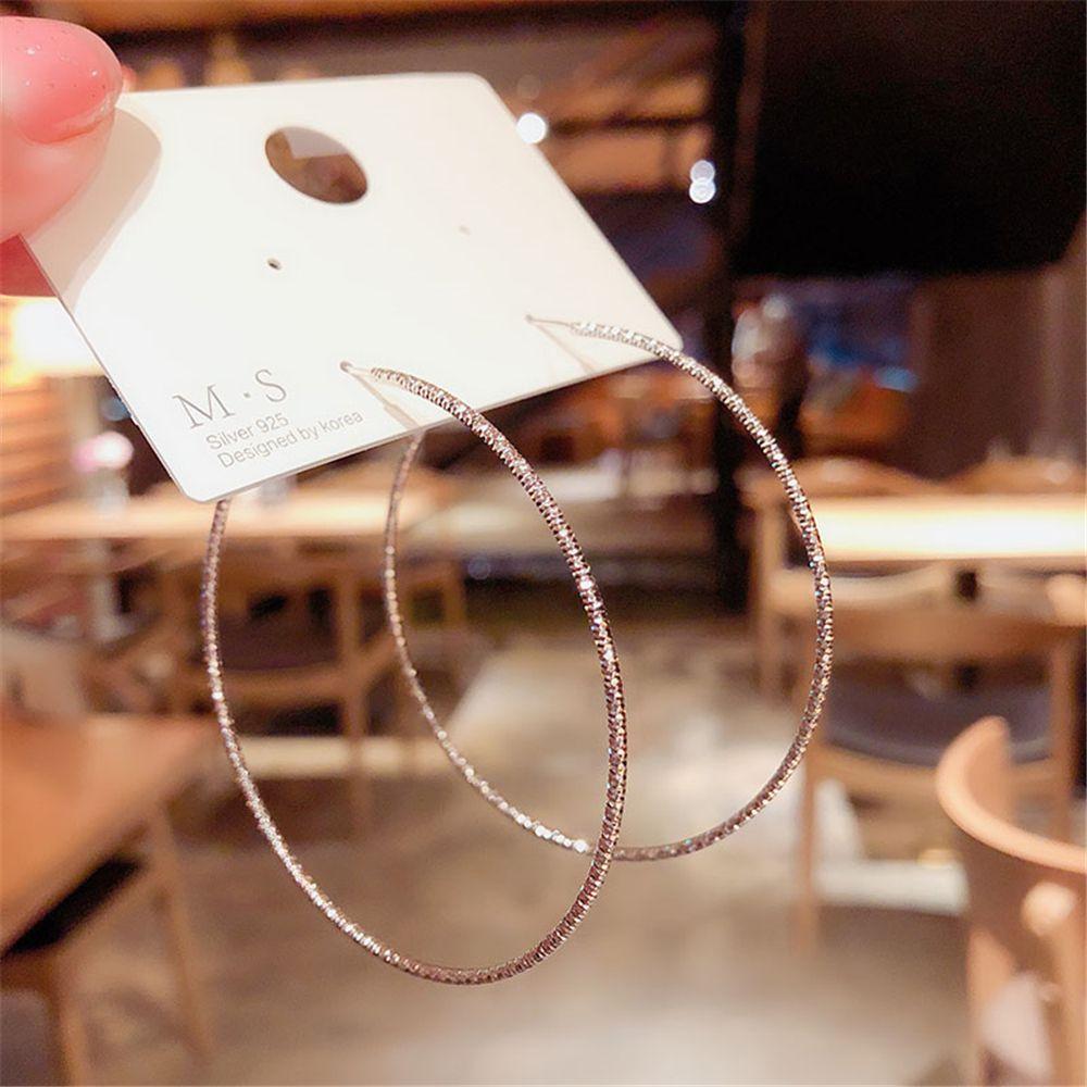 Big Circle Zircon Wedding Engagement Round Shape Crystal Drop Dangle Stud Round Hoop Earrings