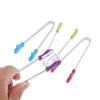 1Pc Silicone Food Tongs Gloves-Shaped Stainless Steel Non-Slip Kitchen Utensil Ice Candy Food Clip Mini Ice Cubestongs
