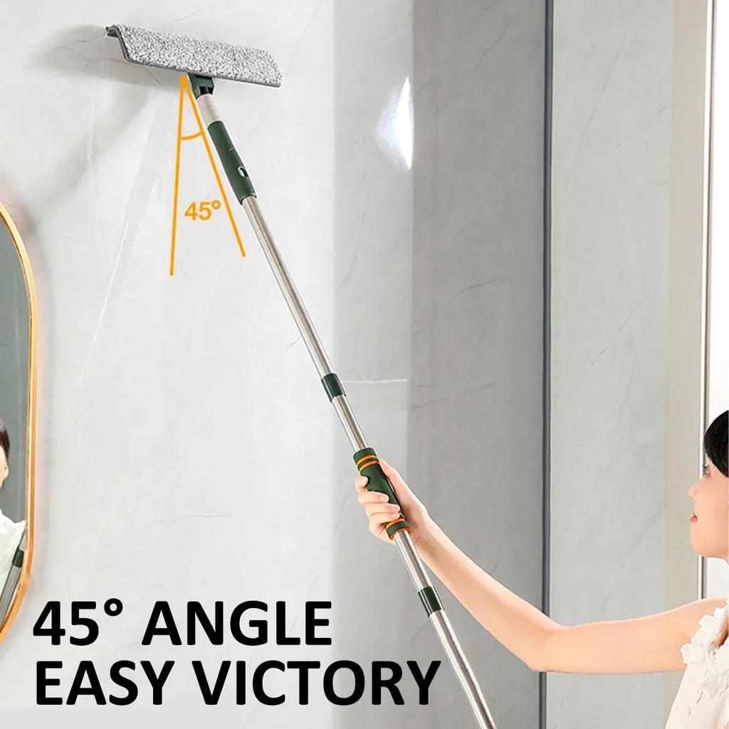 Скребок для мытья окон Скребок для душа 57/89 дюймов Телескопическое оборудование для мытья окон с головкой и чистящими инструментами Высокое окно