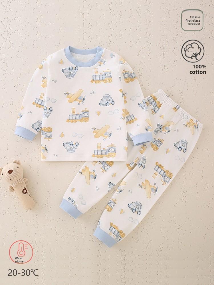 Childrens Cotton Pajama Set With Antibacterial Fabric For Toddler Sleepwear And Lounge
