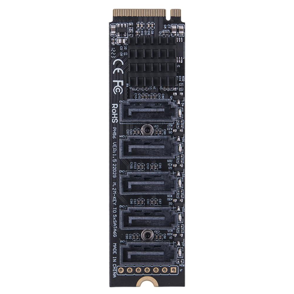 M.2 MKEY PCI-E Expansion Card 5/6 Port Adapter Card M.2 To SATA 3.0 Converter 6Gpbs SATA3.0 Adapter Support PM Function