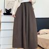 Skirt for Women Casual High Waist Long Loose Thickened Stretchy Slim Solid Colour Skirt