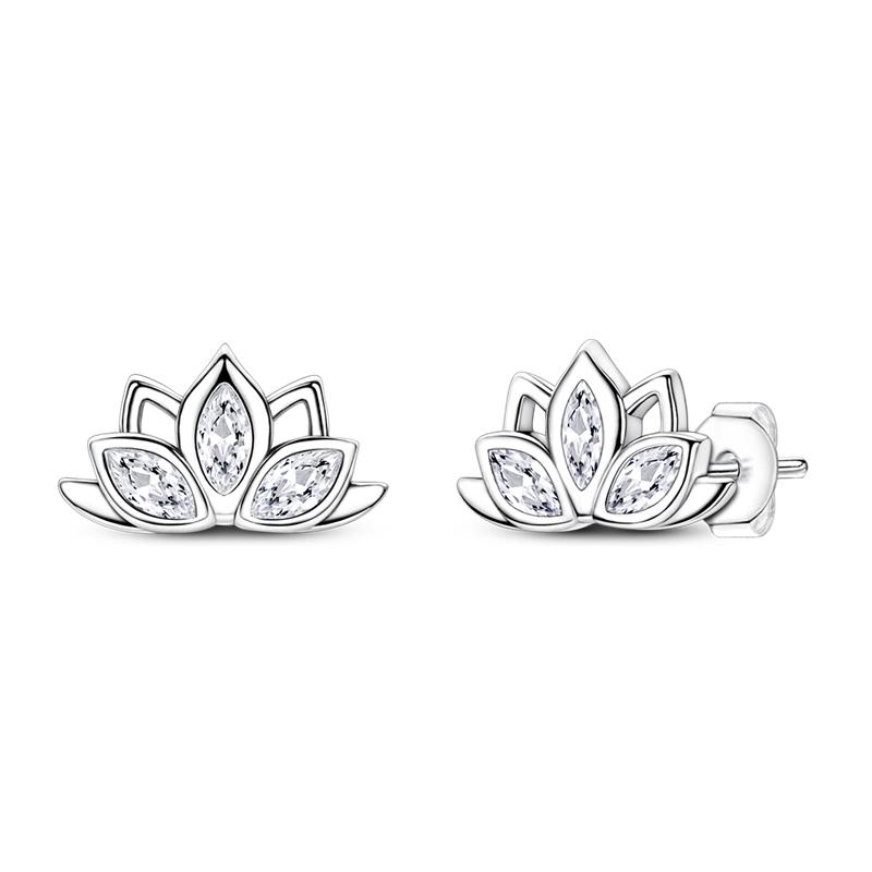 Purple Zircon Hoop Earrings 925 Silver U-shaped Liquid Metal Love Heart Fashion Earrings For Women Jewelry