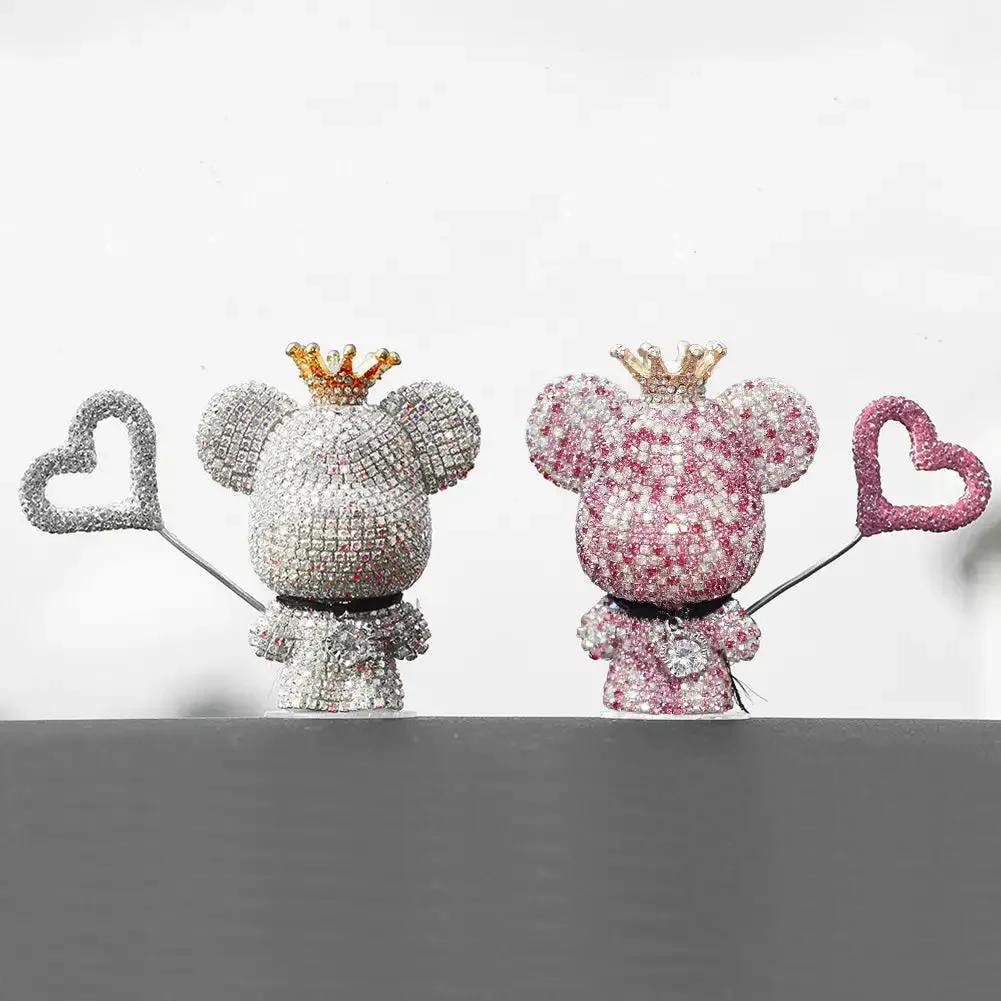 Автомобильный воздухозаборник в виде милого медведя из кристалла и бриллианта, ароматерапия, стойкий легкий аромат, блестящие стразы, автомобильные принадлежности, аксессуары для интерьера