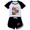 5181 Детский Рождественский Комплект Одежды для Девочек: Футболка с Принтом POP Rumi Zoey Mira, Шорты, Спортивный Костюм