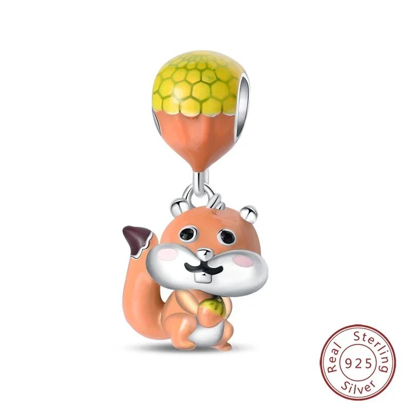 Медный кулон в виде кленового листа и ежовика, цветы, предохранительная цепочка, бусины, шармы, подходит для браслета с отверстием 4 мм, сделай сам, ювелирные изделия