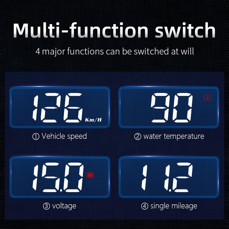 M3 HUD Дисплей OBD2 Бортовой компьютер Автомобильный проекционный дисплей на лобовое стекло Крупный шрифт Проекция E-OBD и GPS Подходит для всех автомобилей M1
