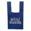 MIKIHOUSE WEB Exclusive Knit Tote Bag Navy Colorful Logo Foldable Lightweight Kids Adults Women Polyester 23x25x10cm