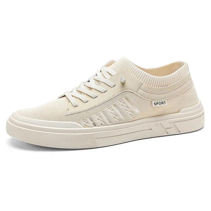 Модные летние повседневные кроссовки для мужчин, дышащие лоферы, легкие, с круглым носком, модные и универсальные, однотонные, нескользящие балетки