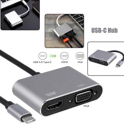 Универсальный USB 3.1 Type C к VGA HDMI-совместимый 4K Кабель-конвертер Адаптер Шнур Порт ХАБ
