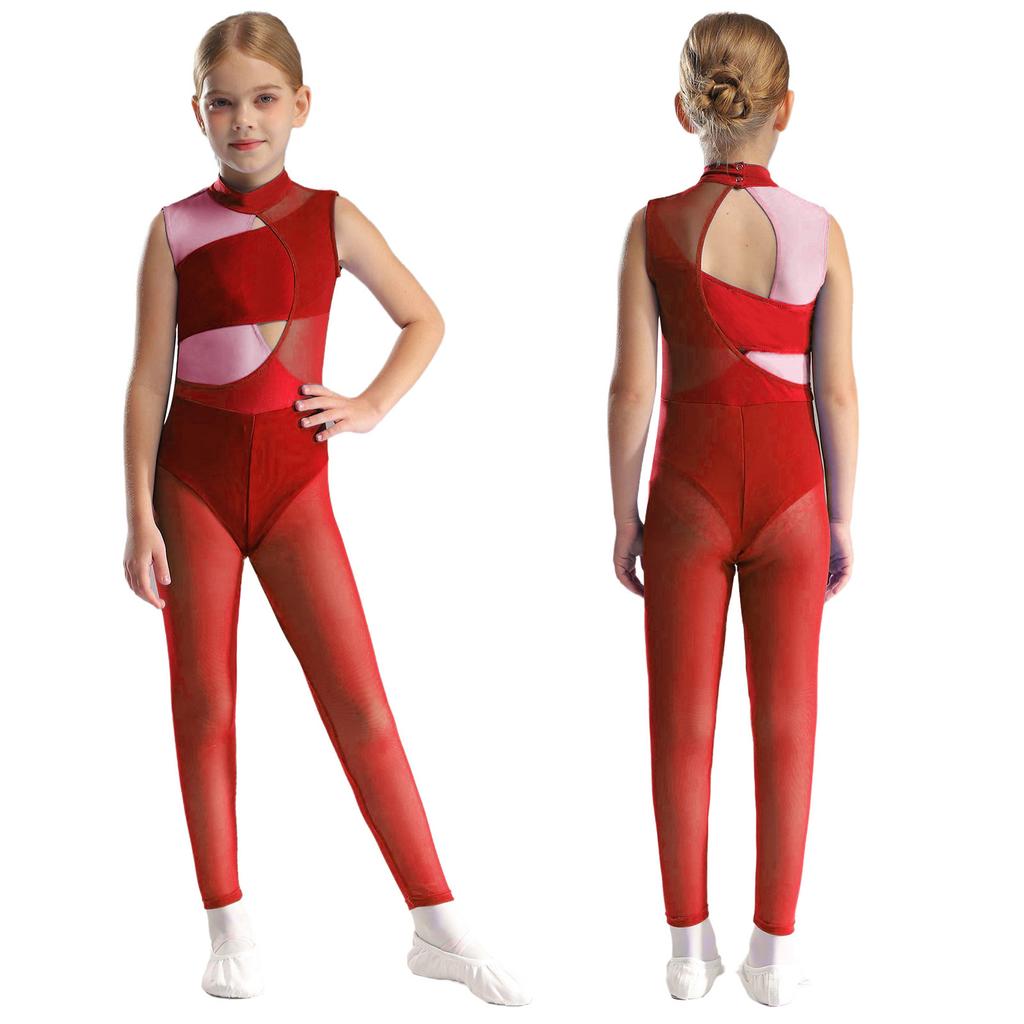Kids Gymnastics Artistics Figure Skating Ballet Dance Unitards Costume Girls Rhythmic Gymnastics Jersey Full Body Leotard