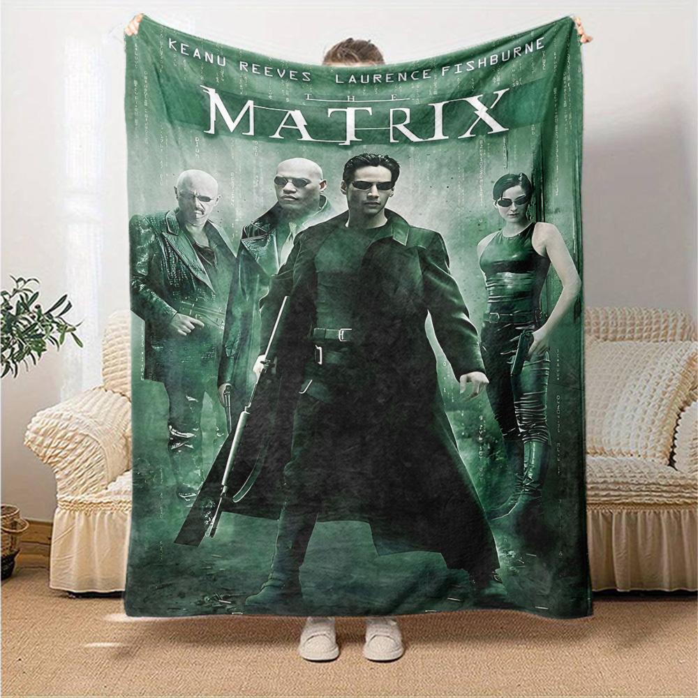 1pc Matrix Keanu Reeves Flannel Blanket Soft Warm Throw for Home, Office, Travel, All-Season Cozy Bedding GiftL1156