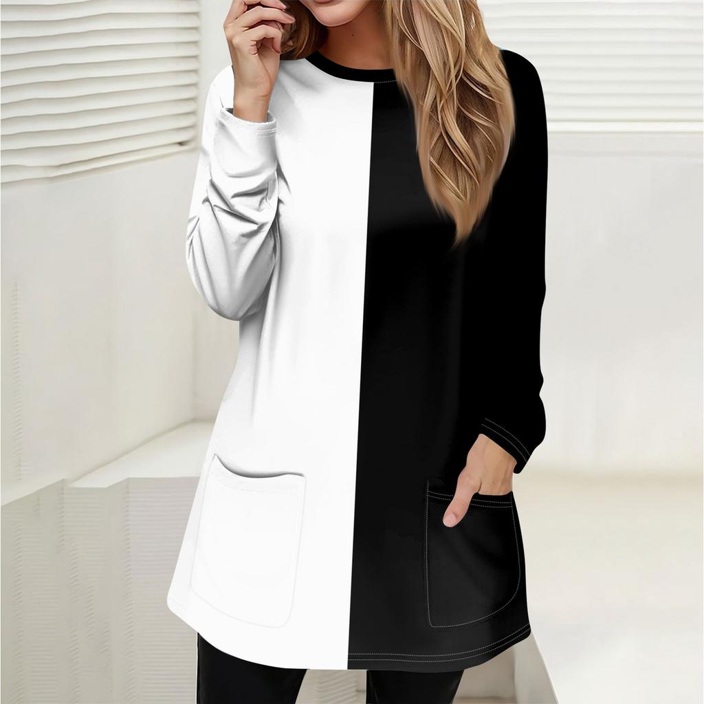 Женская толстовка, пуловер, спортивная одежда, карман, принт, повседневный топ с круглым вырезом и длинными рукавами