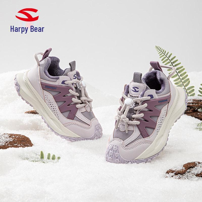 Детские хлопковые кроссовки Habi Bear для мальчиков и девочек с бархатной подкладкой и подошвой из материала Durian для зимы