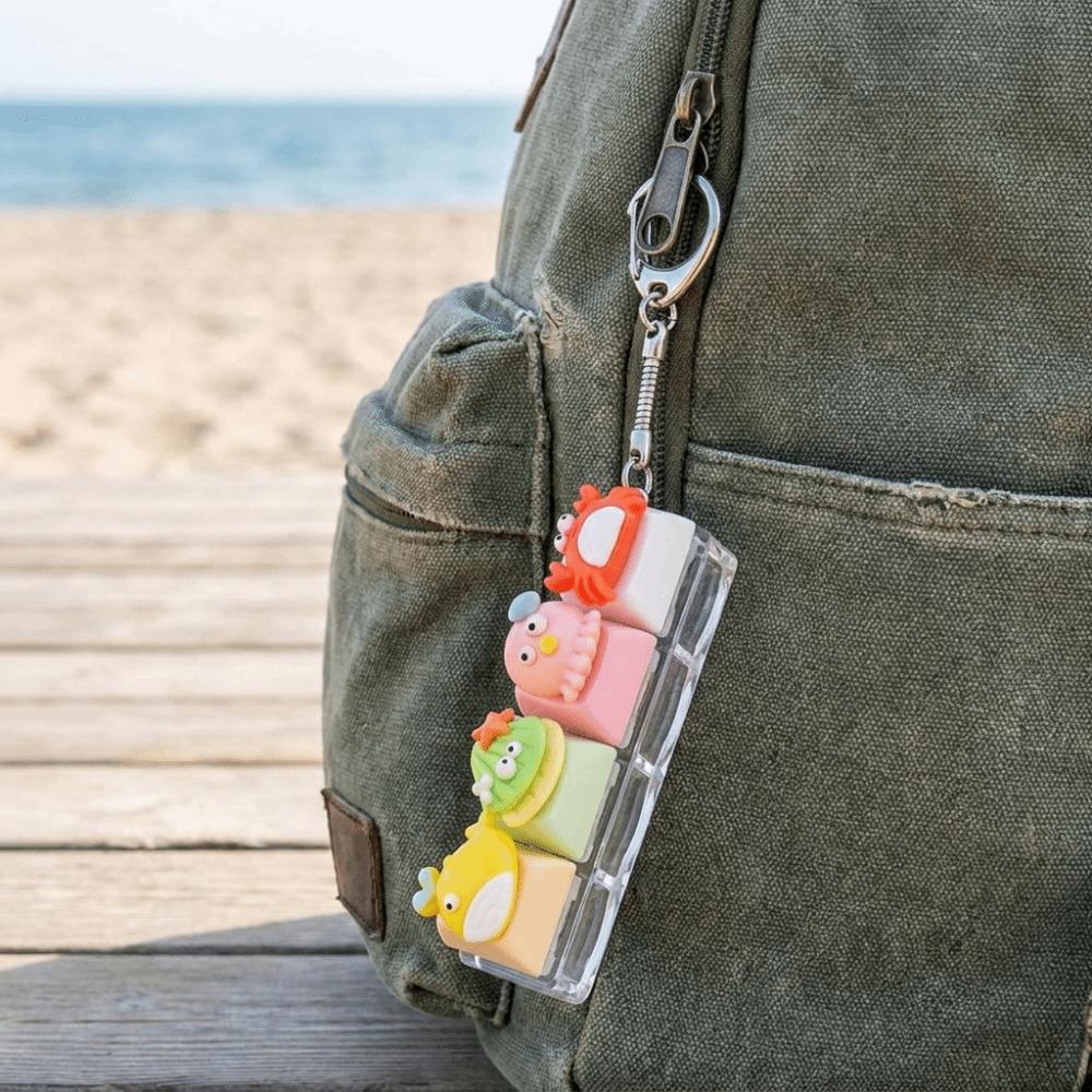 Squeezable Ocean Miniature Fidget Keycap Cartoon Mini Animals Model Pendant Backpack Decoration