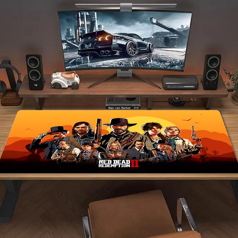 RDR2 Game Color Mouse Pad Large Gaming Table Cushion Non-slip Laptop Tablet Big Mousepad XXL Mat Mini PC Playmat With Lock edge