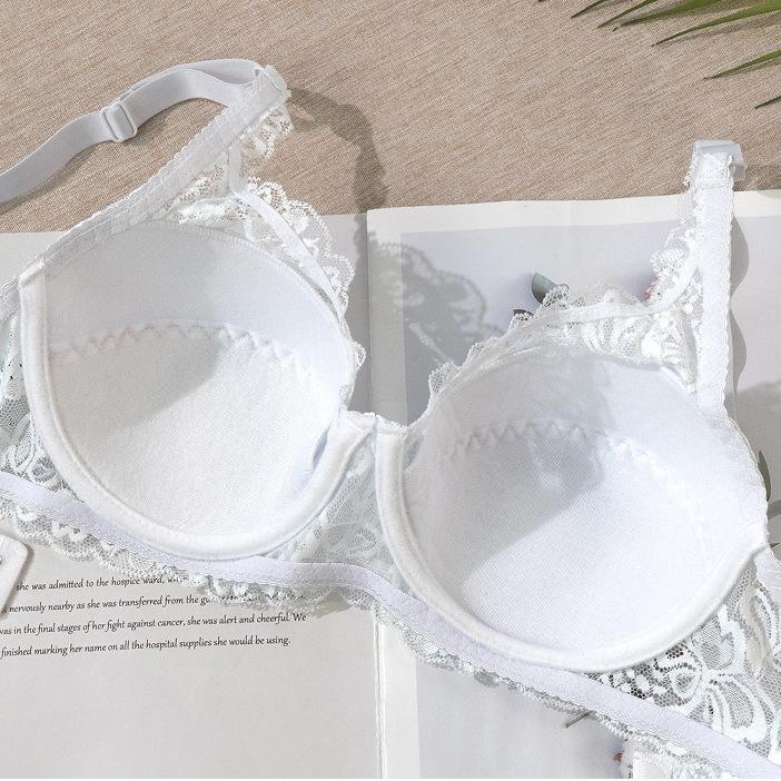 Женский бюстгальтер пуш-ап с вышивкой и сексуальным кружевным дизайном, на косточках и регулируемых бретелях