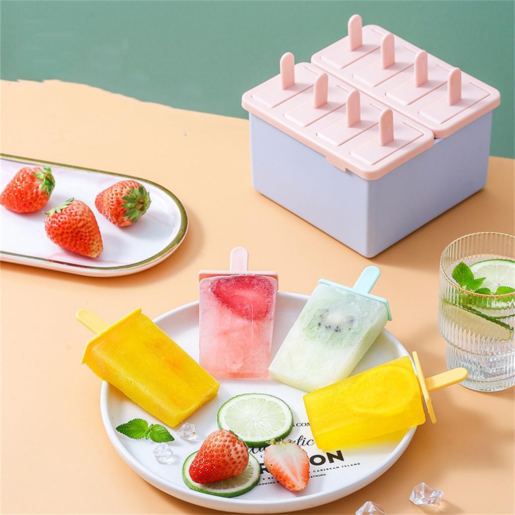 Набор формочек для мороженого - самодельные приспособления для изготовления мороженого с крышками и палочками, силиконовые подносы для заморозки без BPA