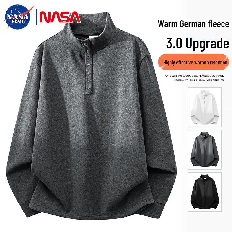 NASA NOAH Men's Warm Stand-Collar Pullover Sweatshirt
