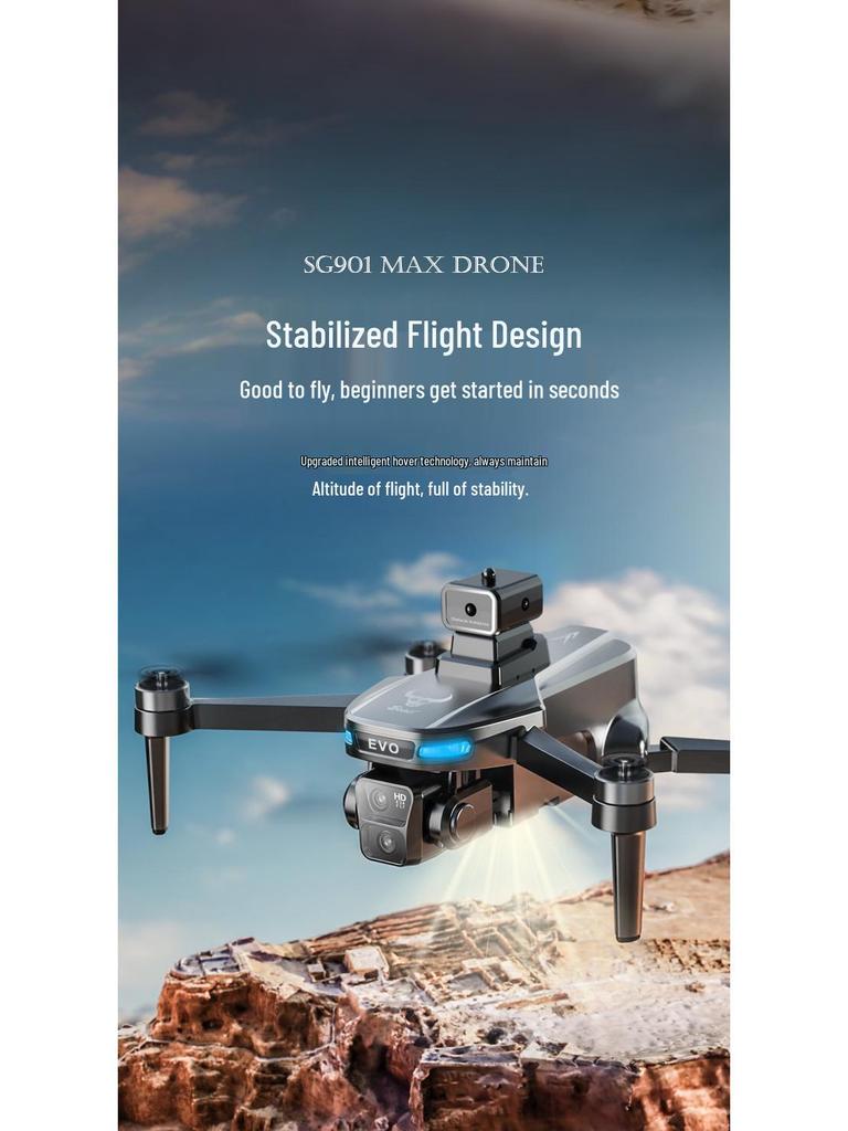 SG901MAX Smart Drone with Brushless Motors, Dual Camera, FPV Screen, GPS, and Obstacle Avoidance