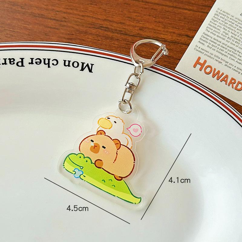 Милый мультяшный акриловый капибара брелки подарки игрушка кулон капибала брелок ключи аксессуары забавные автомобильные ключи брелки