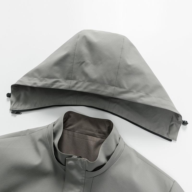 Мужская куртка-ветровка с капюшоном средней длины на весну и осень, молодежная модная повседневная куртка