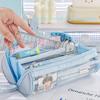 8 LAYERS Pen Bag Transparent Window Stationery Organizer Portable Pencil Case  Student Gift