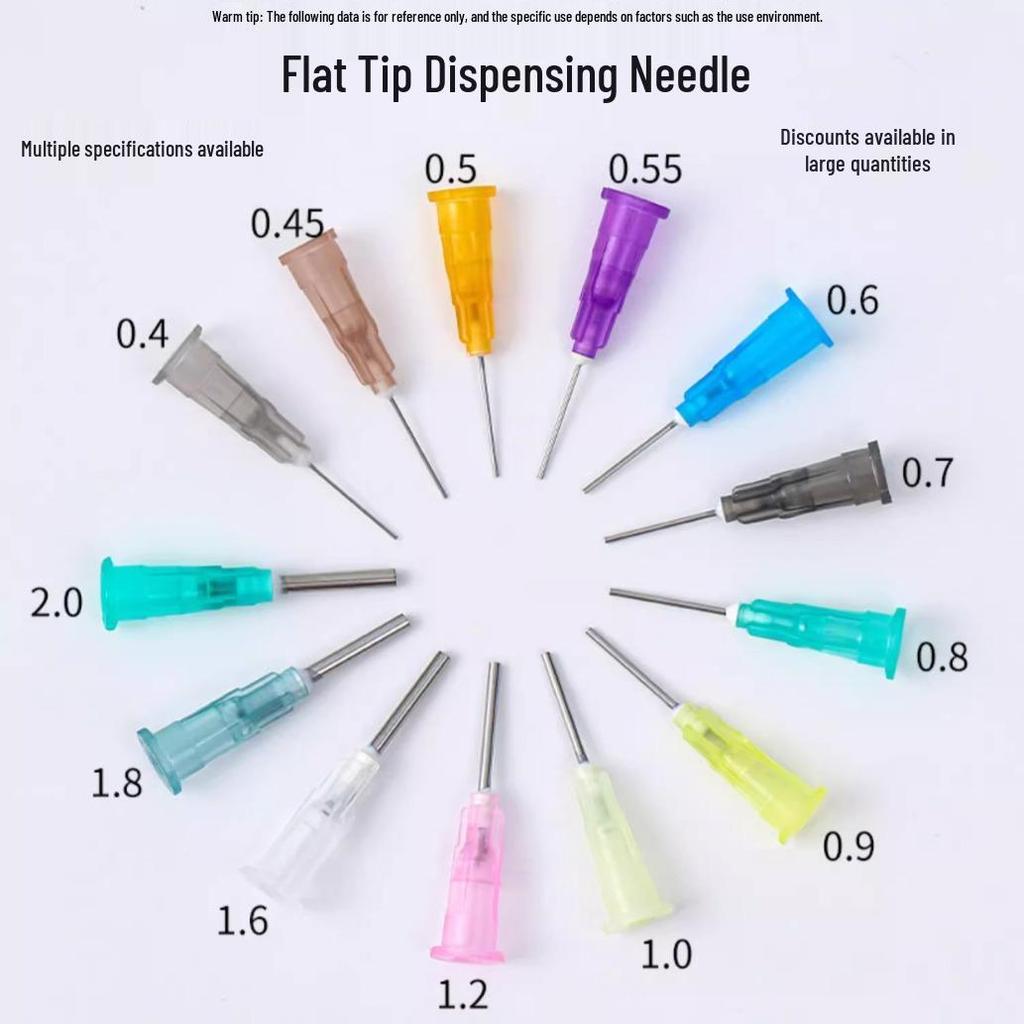 Игла дозирующая байонетная из нержавеющей стали - Насадка для клеевого инжектора с плоской головкой, несколько спецификаций