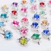 10Pcs Children's Hand Jewelry Toy Imitation Crystal Gemstone Cartoon Rhinestone Ring