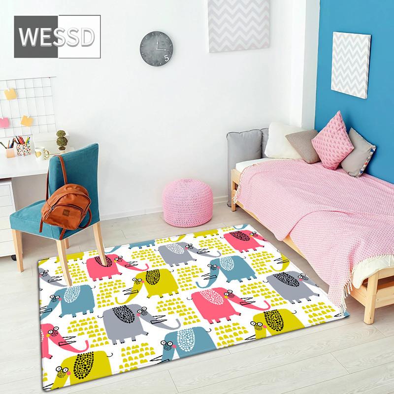 Ковер с мультяшным принтом, мягкий скандинавский ковер, нескользящий коврик татами, прикроватный коврик для спальни, большой каваи