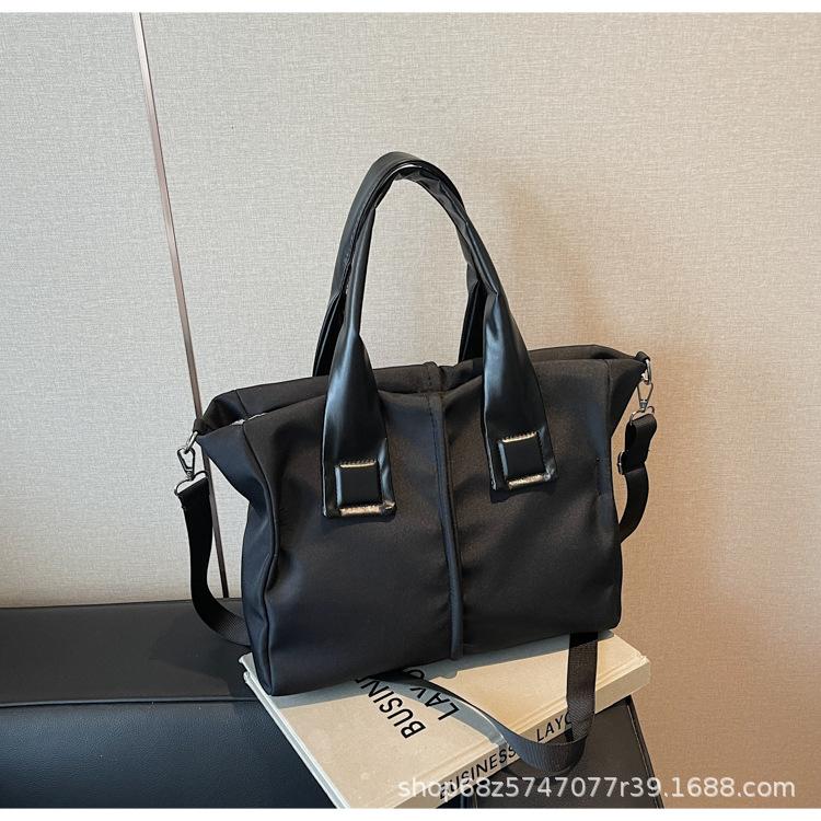 Japanese Fashion Solid Color Large Capacity Canvas Bag Casual Design Niche One-shoulder Crossbody Bag Hand-held Class Cloth Bag