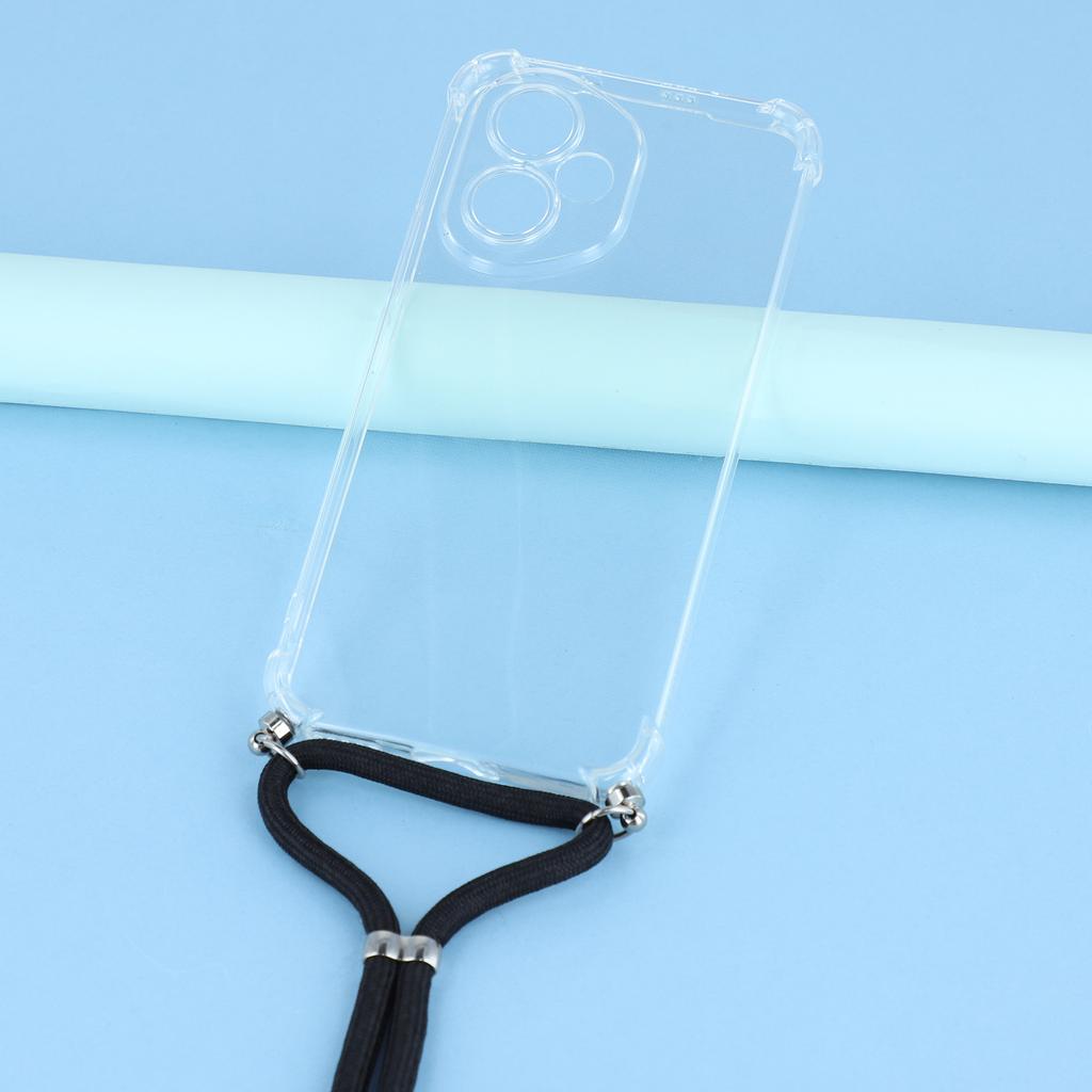 For Honor 400 5G (Global) Case Reinforced Corner TPU Clear Phone Cover with Lanyard