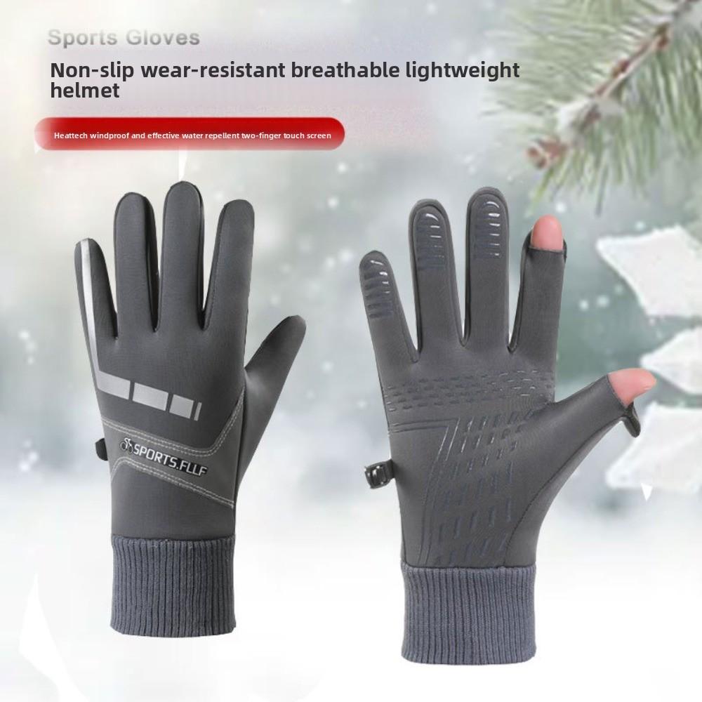 Winter Cycling Gloves Lock Buckle Warm Outdoor Gloves Thick Cycling Gloves Sports