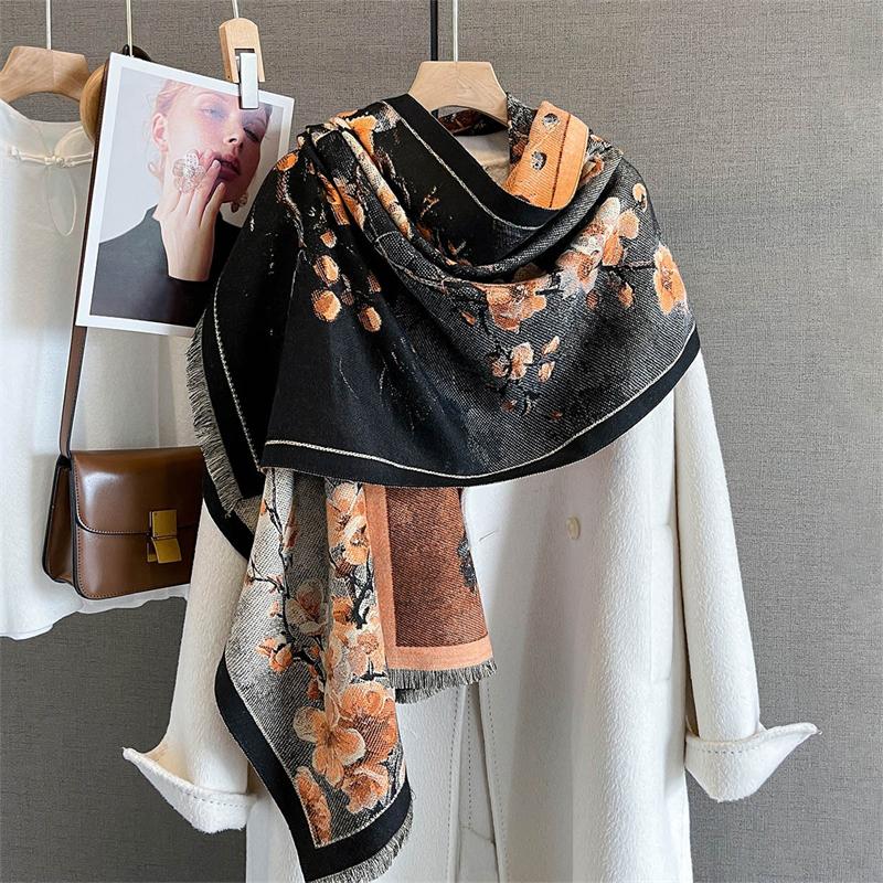 New Cashmere Scarf Women Winter Shawl and Wraps Hijab Thick Blanket Ladies Long Pashmina Echarpe Neckerchief Bufanda