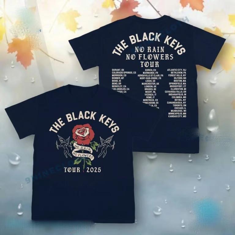 The Black Keys No Rain No Flowers Tour 2025 T-shirt Must Have for Concert Outfit Unisex T-Shirt