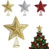 25 см красная блестящая верхушка для рождественской елки Iron Star Christmas Navidad New Tree Decor для дома Orna U1Z1