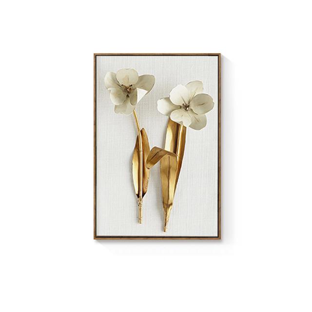 Золотые растения, листья и цветы, настенная живопись на холсте, настенные панно для гостиной, скандинавские декоративные картины, современный декор